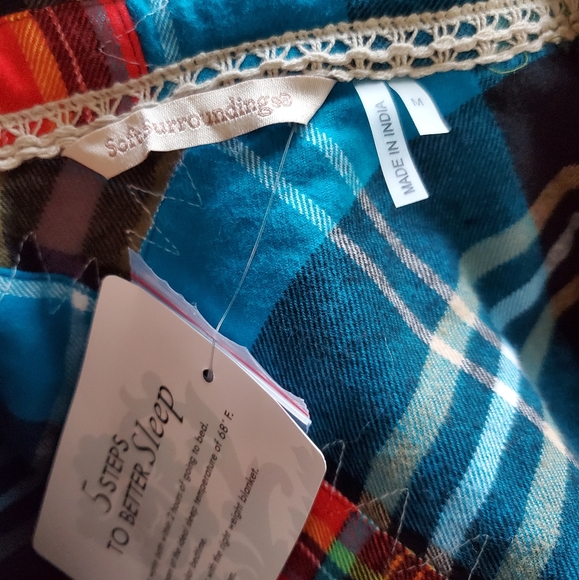 NWT Soft Surroundings Flannel Patchwork Night Shirt Gown - Picture 6 of 6